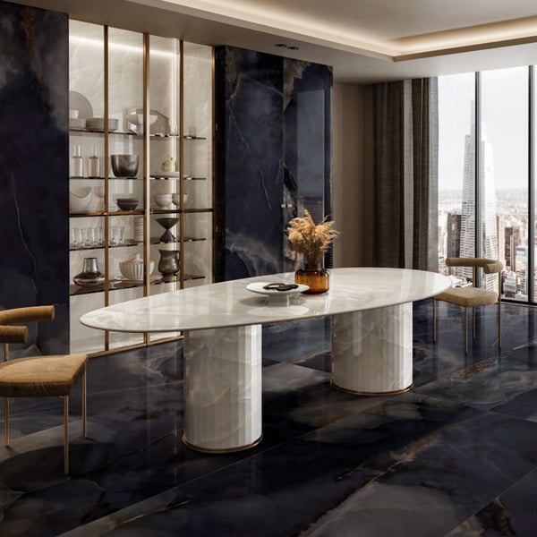 Πλακάκι Tele Di Marmo Onyx Black γυαλιστερό 60x120 cm